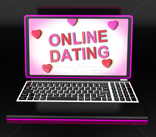Online dating bericht laptop web liefde Stockfoto © stuartmiles