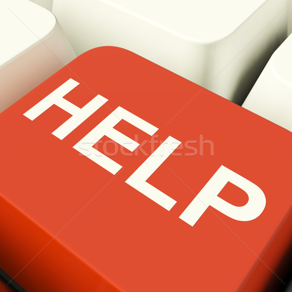 Stock foto: Helfen · Computer · Schlüssel · Hilfe · Unterstützung