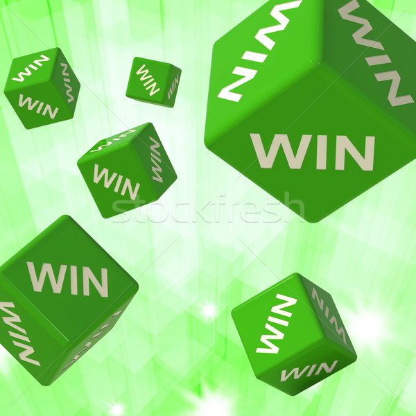 Win Dice Background Shows Triumph Stock photo © stuartmiles