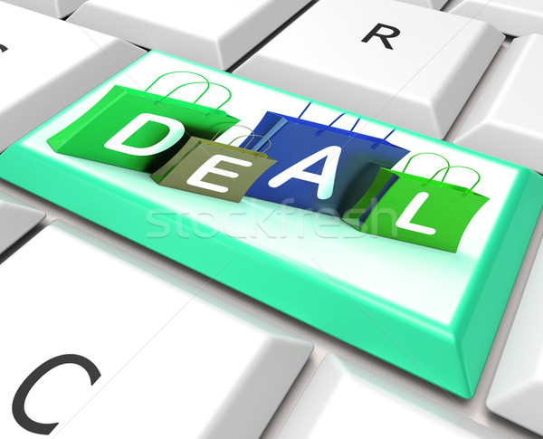 Deal computer sleutel tonen internet verkoop Stockfoto © stuartmiles