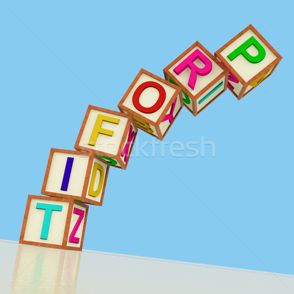 Blocks Spelling Profit Falling Over As Symbol for Business And E Stock photo © stuartmiles