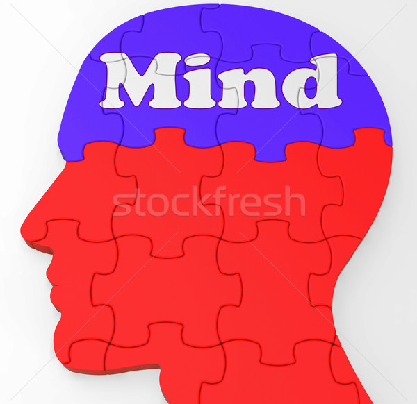Mind Profile Shows Thoughts Ideas And Brainstorming Stock photo © stuartmiles