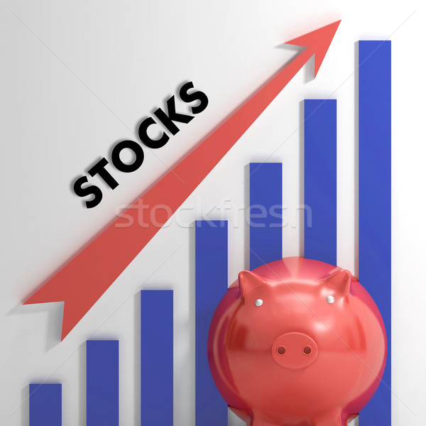 Raising Stocks Chart Shows Monetary Growth Stock photo © stuartmiles
