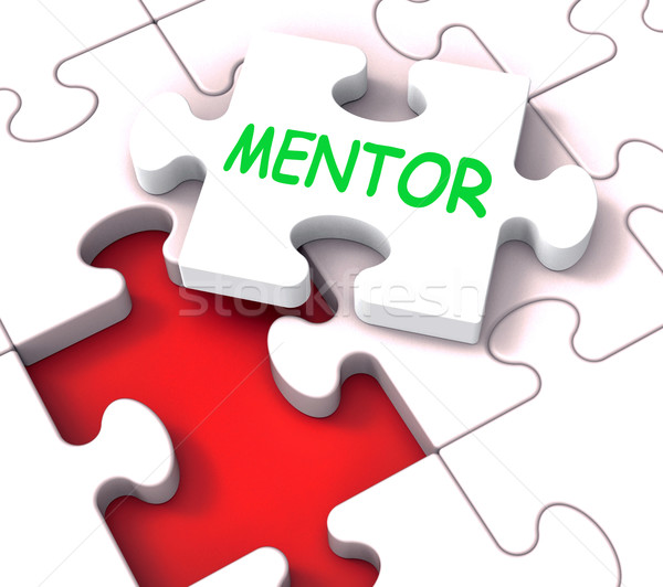 Mentor Puzzle Shows Advice Mentoring Mentorship And Mentors Stock photo © stuartmiles