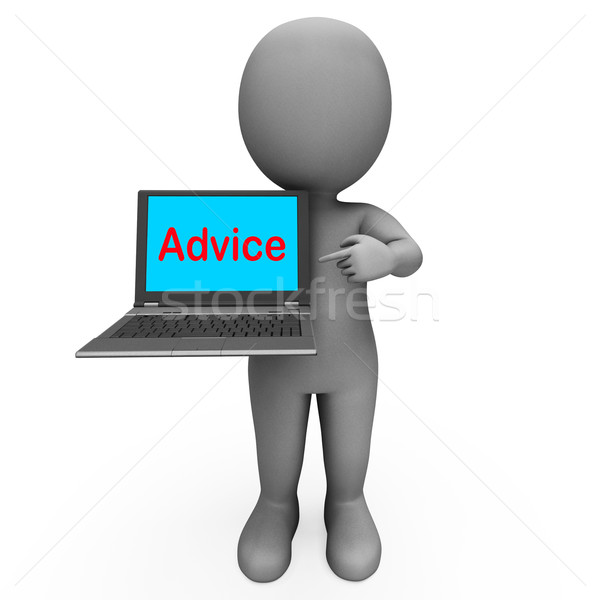 Advice Laptop And Character Means Guidance Recommending Or Sugge Stock photo © stuartmiles