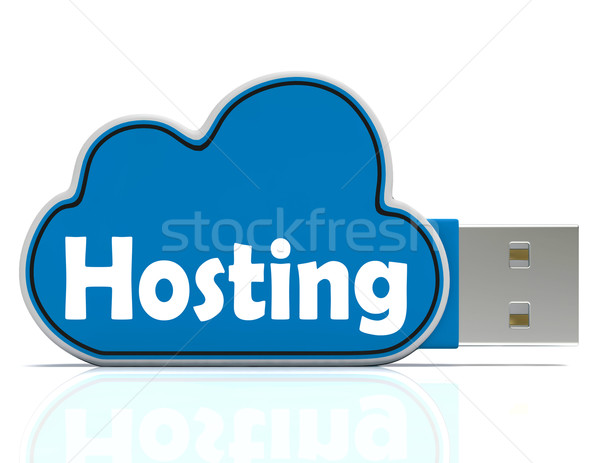 Stockfoto: Hosting · geheugen · stick · gastheer · website · betekenis