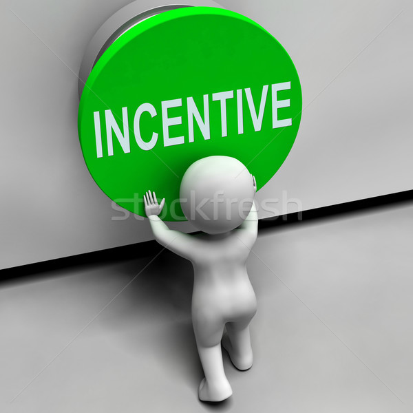 Incentive Button Means Bonus Reward And Motivation Stock photo © stuartmiles