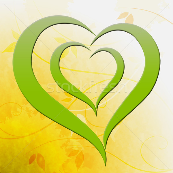 Green Heart Shows Environmental Care Or Eco Friendly Stock photo © stuartmiles