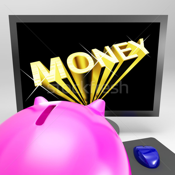 Money Screen Shows Finance Wealth And Prosperity Stock photo © stuartmiles