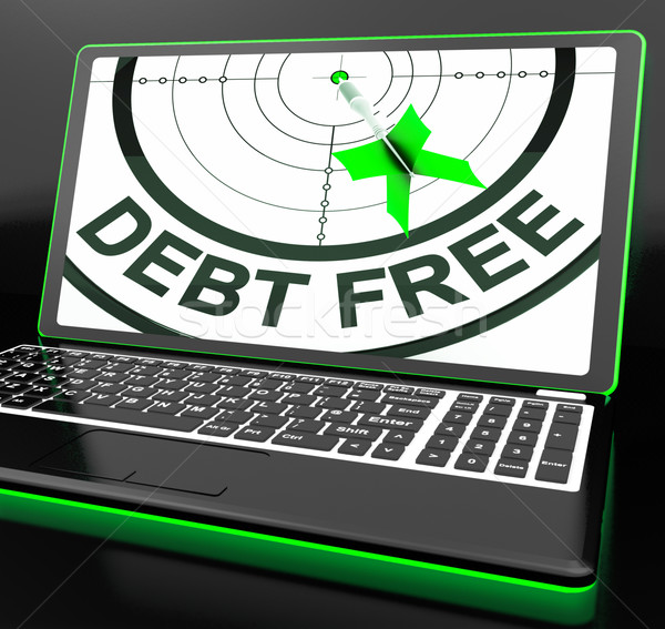 Debt Free On Laptop Showing Financial Discharge Stock photo © stuartmiles
