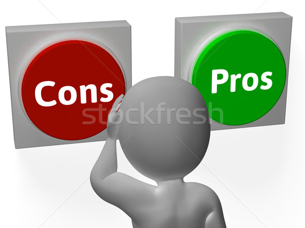 Cons Pros Buttons Show Decisions Or Debate Stock photo © stuartmiles