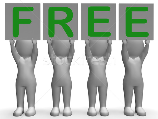 Stock photo: Free Banners Shows Freebie Goods And Promos