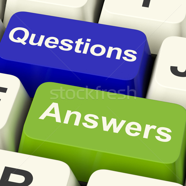 Vragen antwoorden computer sleutels tonen ondersteuning Stockfoto © stuartmiles
