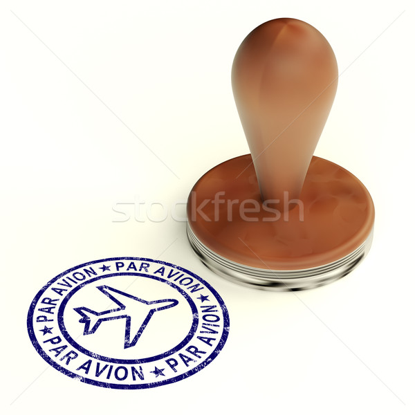 Stock photo: Par Avion Stamp Showing Correspondence Overseas By Plane