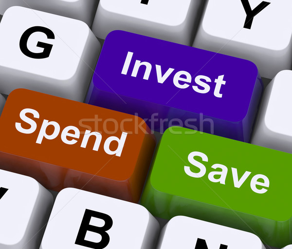 Save Spend Invest Keys Show Financial Choices Stock photo © stuartmiles