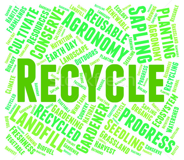 Stock photo: Recycle Word Shows Eco Friendly And Recycled