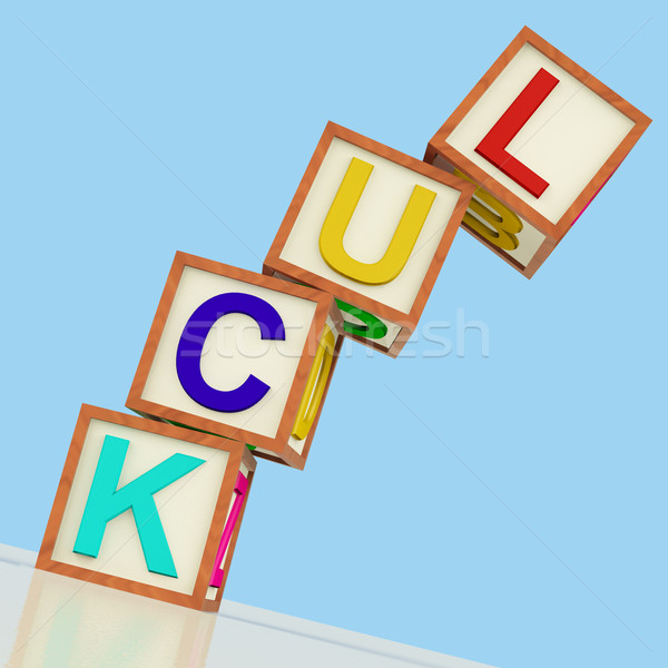 Luck Blocks Showing Chance Gambling And Risk Stock photo © stuartmiles