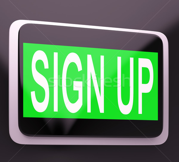 Sign Up Button Showing Website Joining Stock photo © stuartmiles