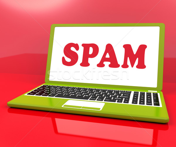 Spam Laptop Showing Spamming Unsolicited And Malicious Email Stock photo © stuartmiles
