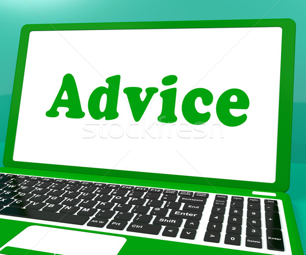 Advice Laptop Means Guidance Recommend Or Suggest Stock photo © stuartmiles