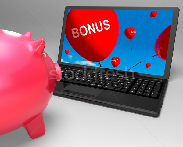 Bonus Laptop Shows Perks Rewards And Extras Stock photo © stuartmiles