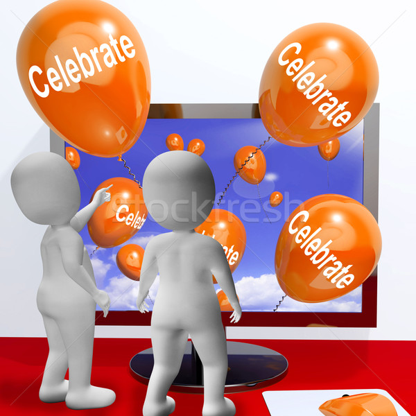 Celebrate Balloons Mean Parties and Celebrations Online Stock photo © stuartmiles