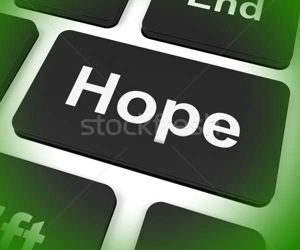 Hope Key Shows Hoping Hopeful Wishing Or Wishful Stock photo © stuartmiles