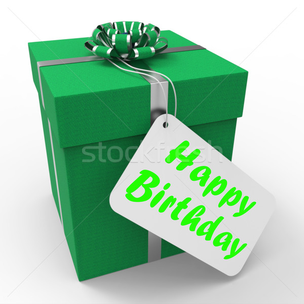 Happy Birthday Gift Means Celebrating Age And Years Stock photo © stuartmiles