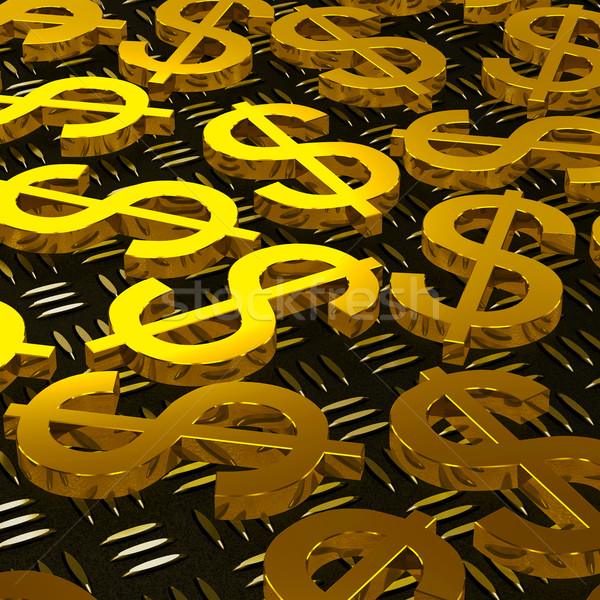 Dollar Symbols On Floor Showing American Earnings Stock photo © stuartmiles