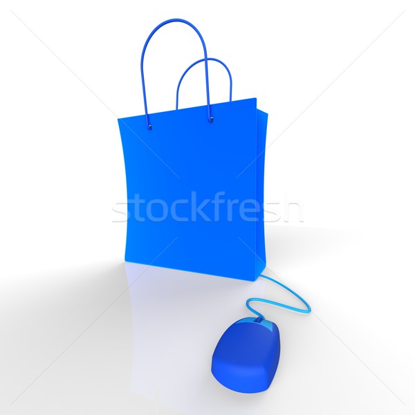 Zakupy online Internetu komputera zakupy worek kupić Zdjęcia stock © stuartmiles