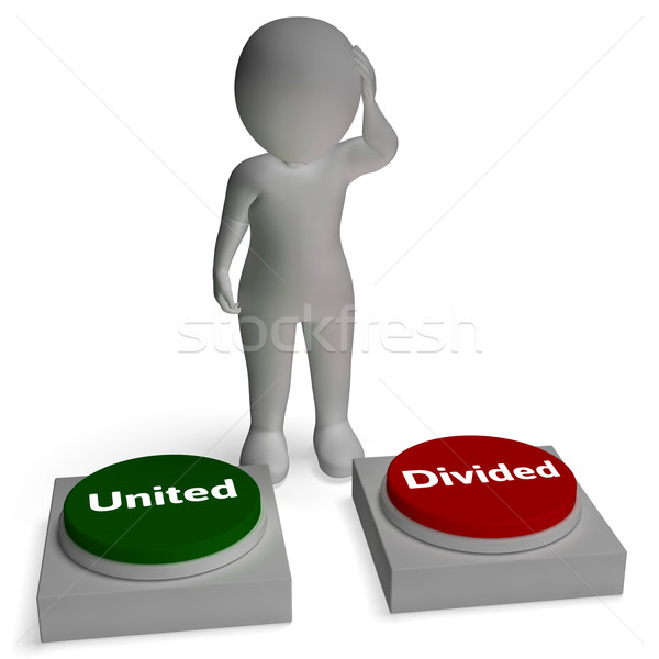 United Divided Buttons Shows Togetherness Stock photo © stuartmiles