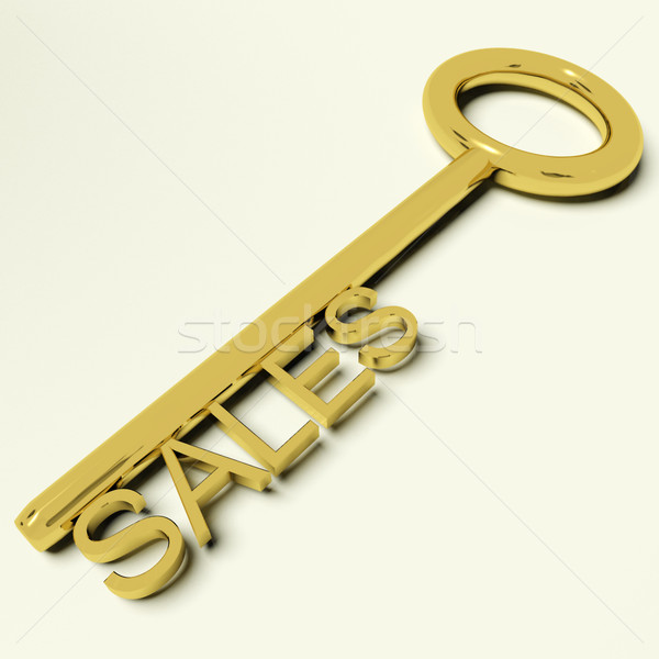 Stock foto: Umsatz · Schlüssel · Business · Commerce · Gold · Marketing