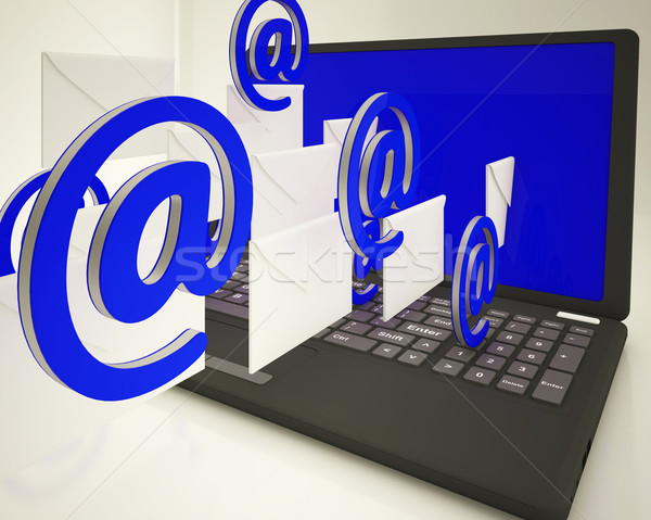 Mail Signs Leaving Laptop Shows Ongoing Messages Stock photo © stuartmiles