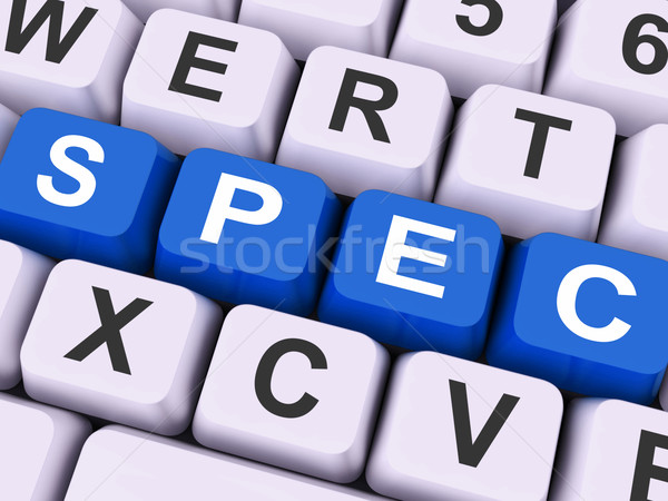 Spec Keys Show Specifications Blueprint Or Design Stock photo © stuartmiles