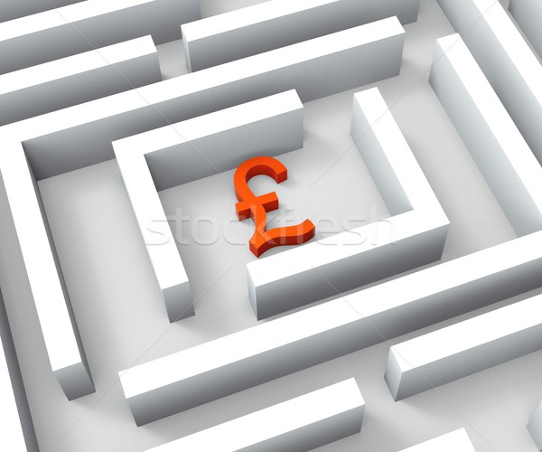 Pound Currency In Maze Shows Finding Pounds Stock photo © stuartmiles