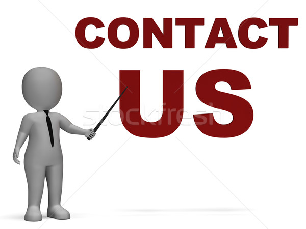 Contact Us Sign Means Helpdesk Stock photo © stuartmiles