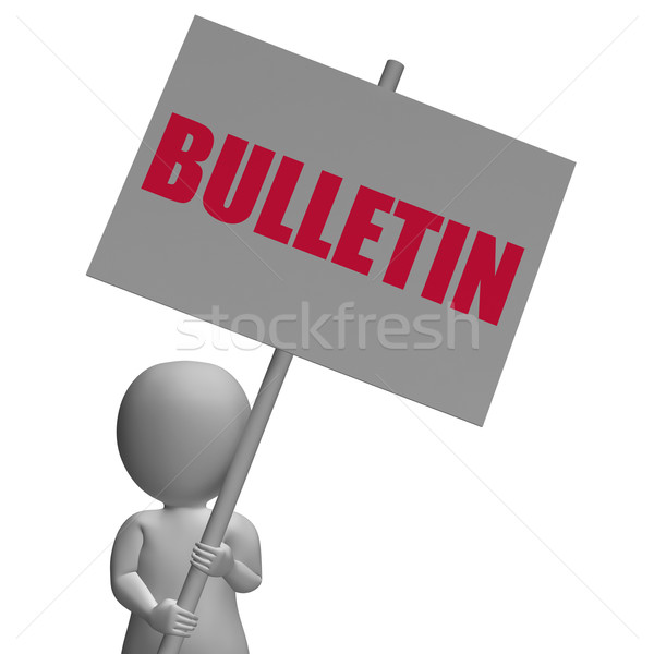 Bulletin Protest Banner Shows Official Notification Or Notice bo Stock photo © stuartmiles