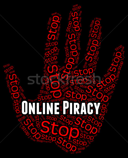 Stoppen online piraterij kopiëren auteursrecht Stockfoto © stuartmiles