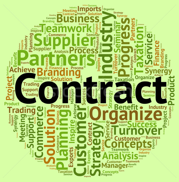 Contract Word Shows Arrangement Understanding And Text Stock photo © stuartmiles