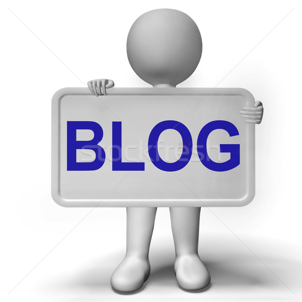 Blog blogger site blogging signe Photo stock © stuartmiles