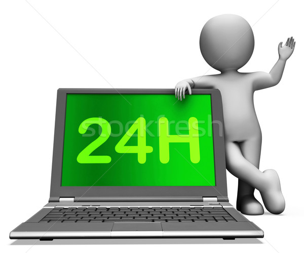 24h Laptop And Character Shows All Day Service On Web Stock photo © stuartmiles