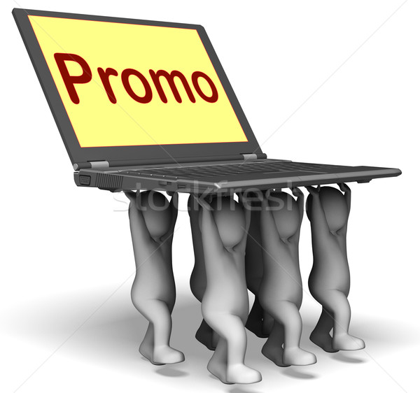 Promo Characters Laptop Shows Promotion Clearance And Reductions Stock photo © stuartmiles