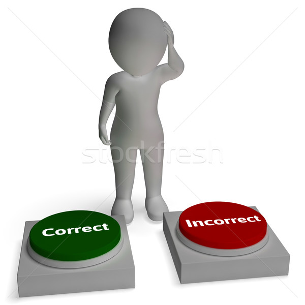 Correct Incorrect Buttons Shows Right Or Wrong Stock photo © stuartmiles