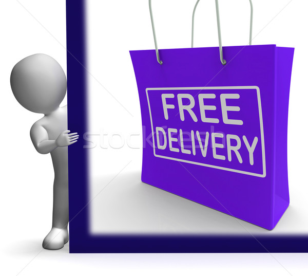 Free Delivery Shopping Sign Showing No Charge Or Gratis To Deliv Stock photo © stuartmiles