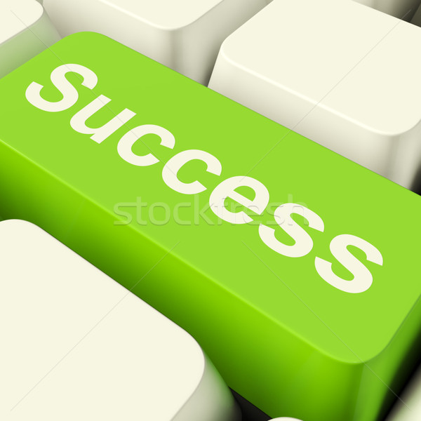 Success Computer Key In Green Showing Achievement And Determinat Stock photo © stuartmiles