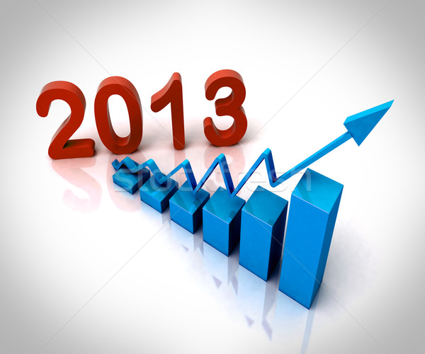 2013 niebieski wykres słupkowy budżet sukces Zdjęcia stock © stuartmiles