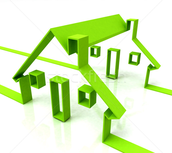 Green House Symbol Shows Real Estate Or Rentals Stock photo © stuartmiles
