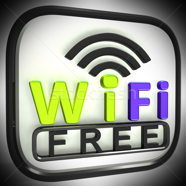 Wifi Free Internet Symbol Shows Connection Stock photo © stuartmiles