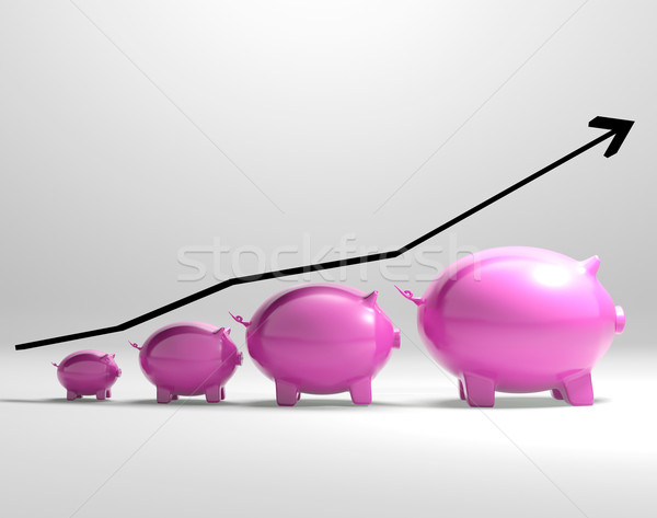 Growing Piggy Shows Increased Savings Stock photo © stuartmiles