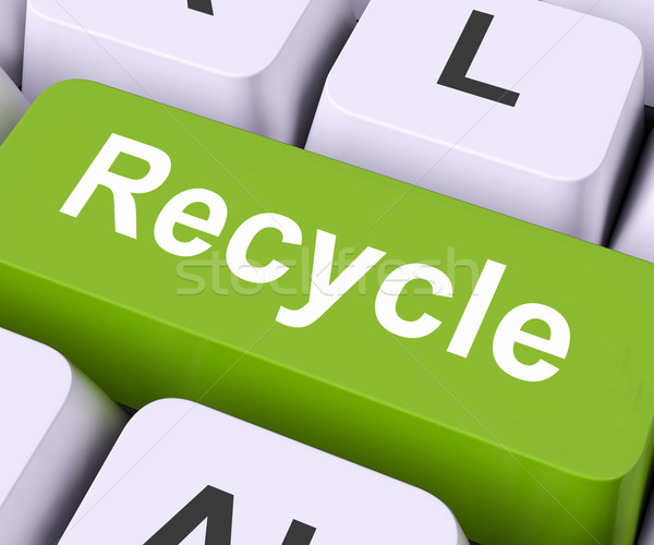 Stock photo: Recycle Key Means Reuse Or Salvage
